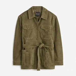 NWT Madewell Belted Field Jacket in Suede, Size Large